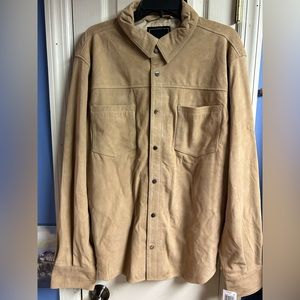 BlankNYC Men's Leather Shirt Jacket Real 100% Goat Skin Leather SIZE